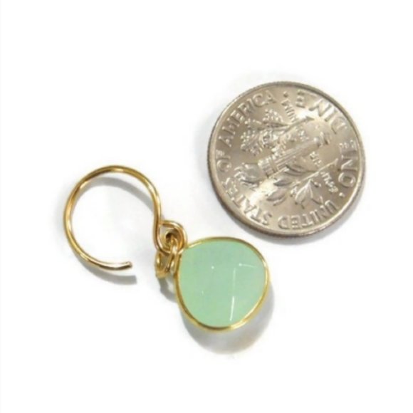 Artisan Crafted Rose Quartz Earrings Briolette Pink Teardrop 14K gold filled - Picture 2 of 4